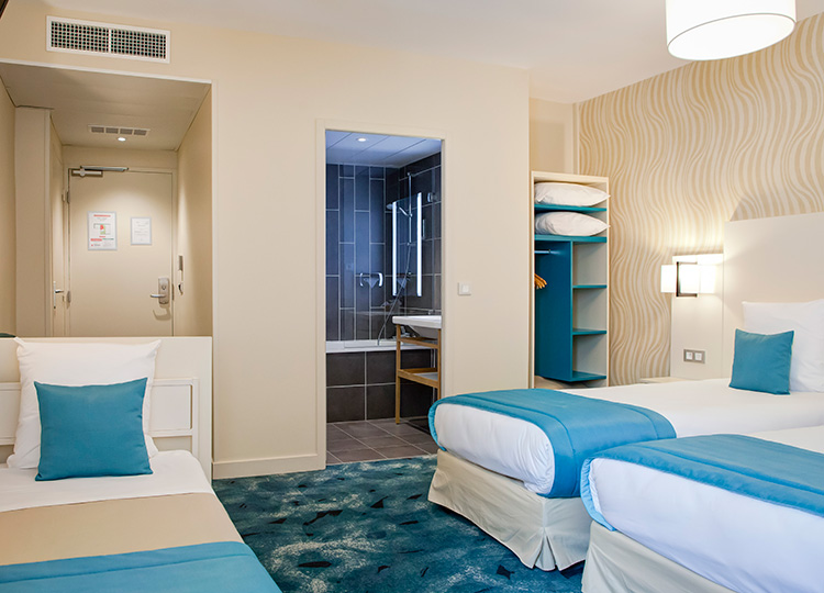 Chambre twin de l’Hôtel des Remparts pour groupe au centre de Lyon