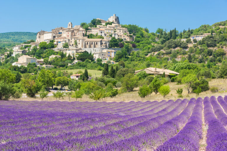 Village provençal et champ de lavande pour organiser un séjour de groupe en Provence