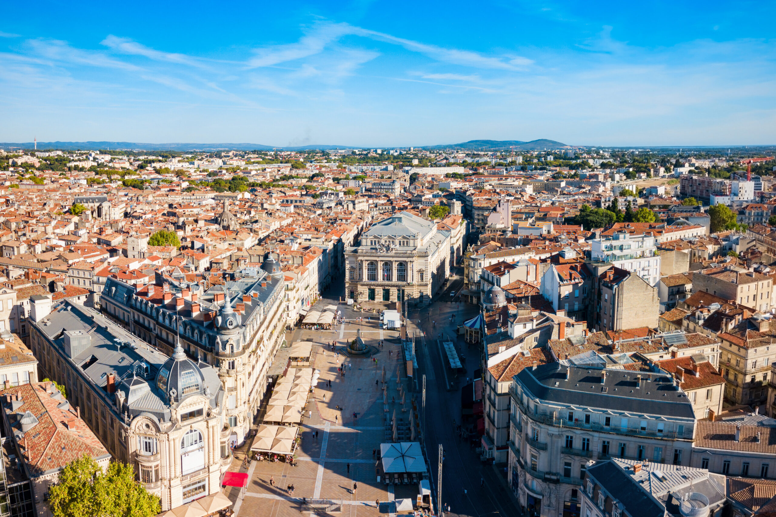 Photo aérienne du centre ville de Montpellier